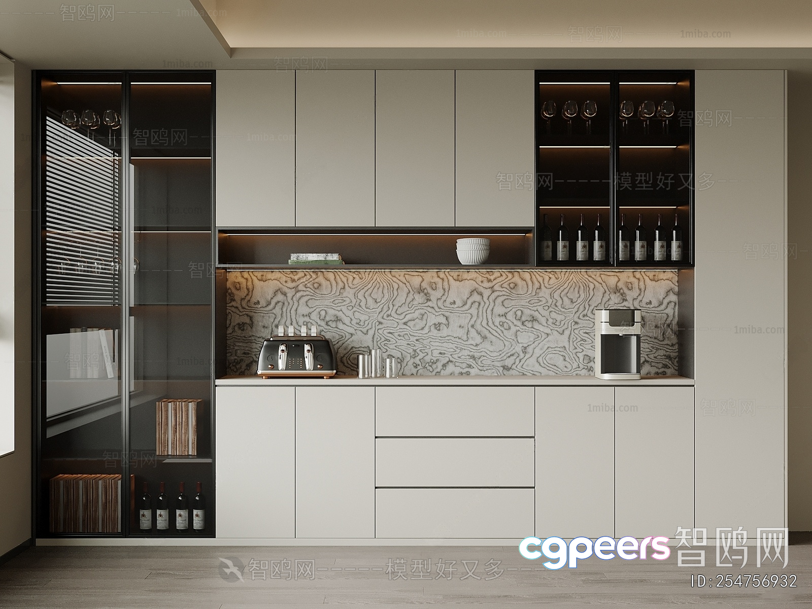 Modern Kitchen 3D Model - 21736 - VRAY Render