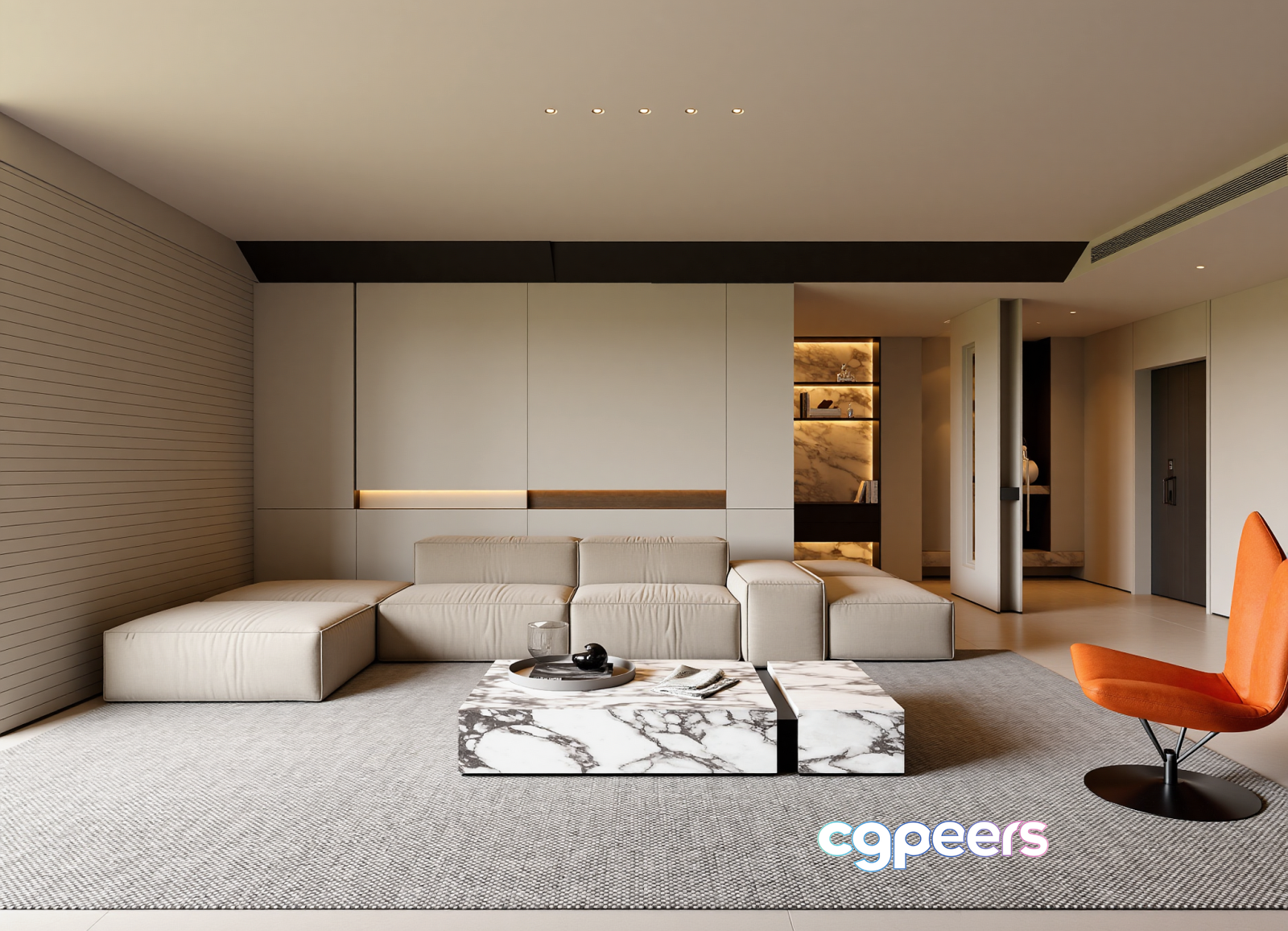 Modern Living Room 3D Model - 6598 - VRAY Render