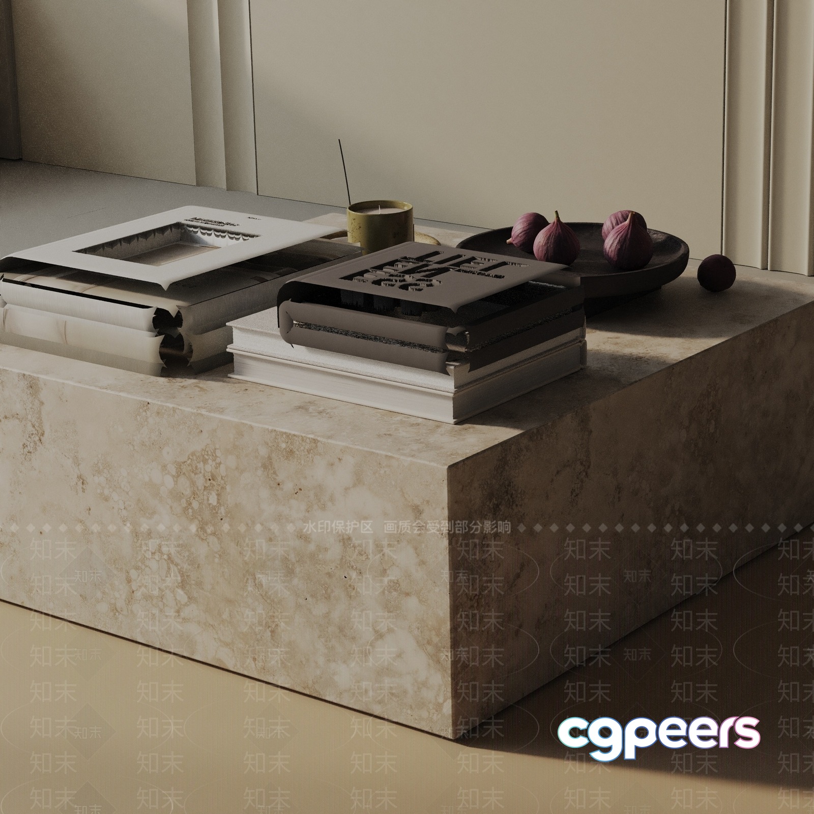 Modern Marble Table 3D Model - 1950 - VRAY Render Modern Marble Table 3D Model - 1950 - VRAY Render