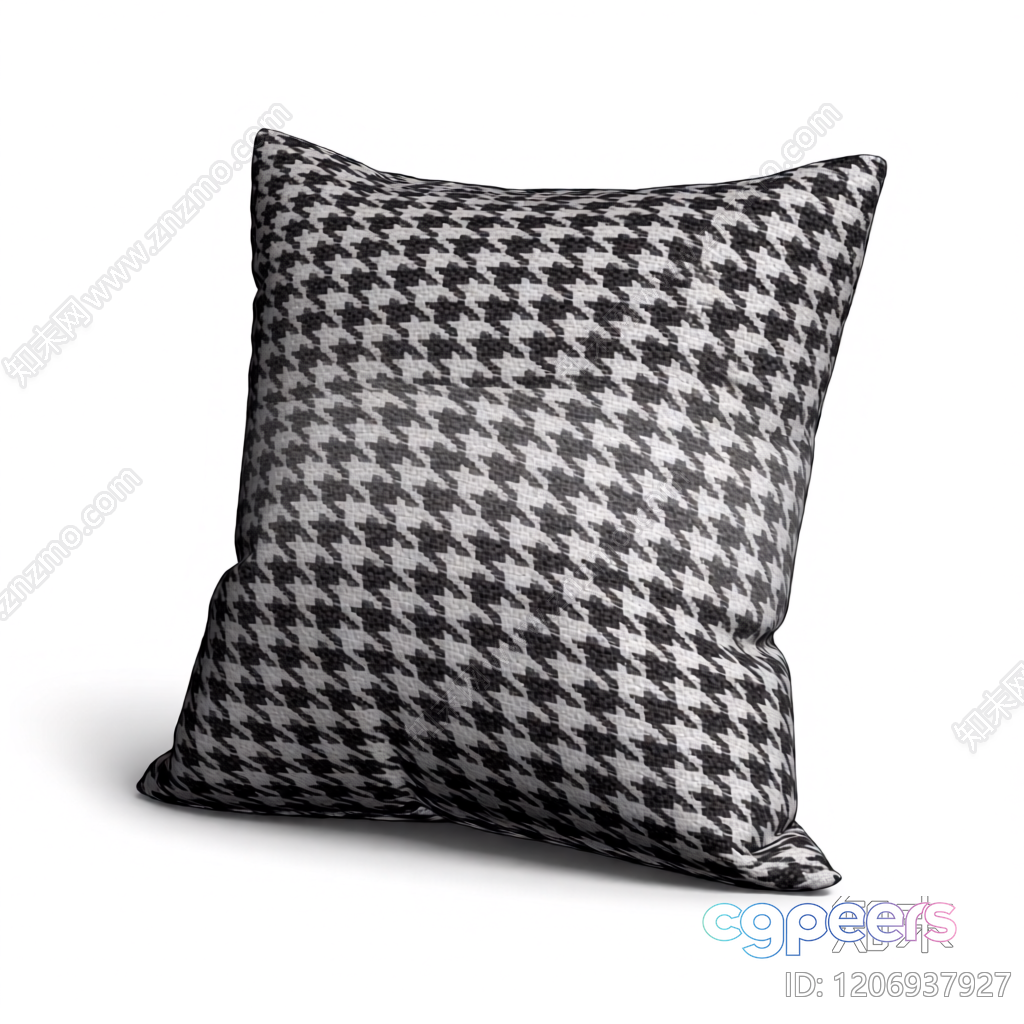 Gray Houndstooth Pillow 3D Model - 3253 - VRAY Render