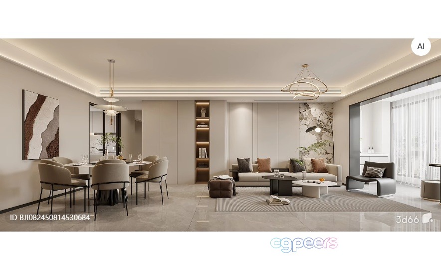 Modern Living Room 3D Model - 712 - VRAY Render Modern Living Room 3D Model - 712 - VRAY Render
