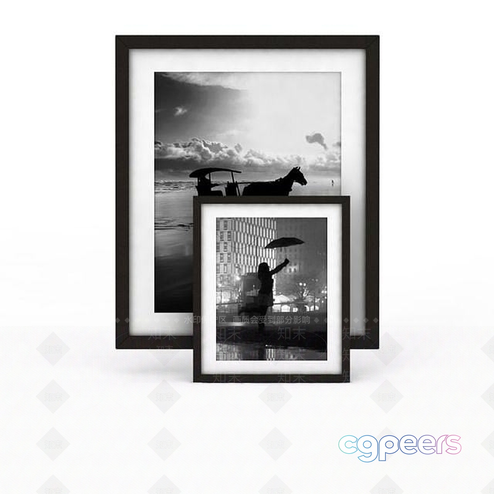 A Black And White Photo Collage 3D Model - 10913 - VRAY Render A Black And White Photo Collage 3D Model - 10913 - VRAY Render