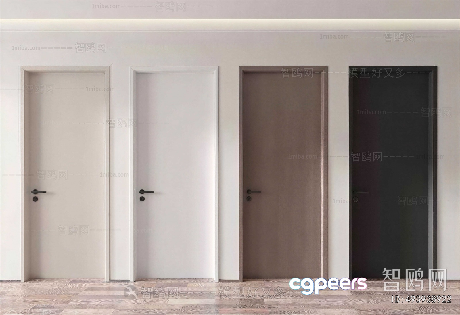 Four Doors 3D Model - 888 - VRAY Render