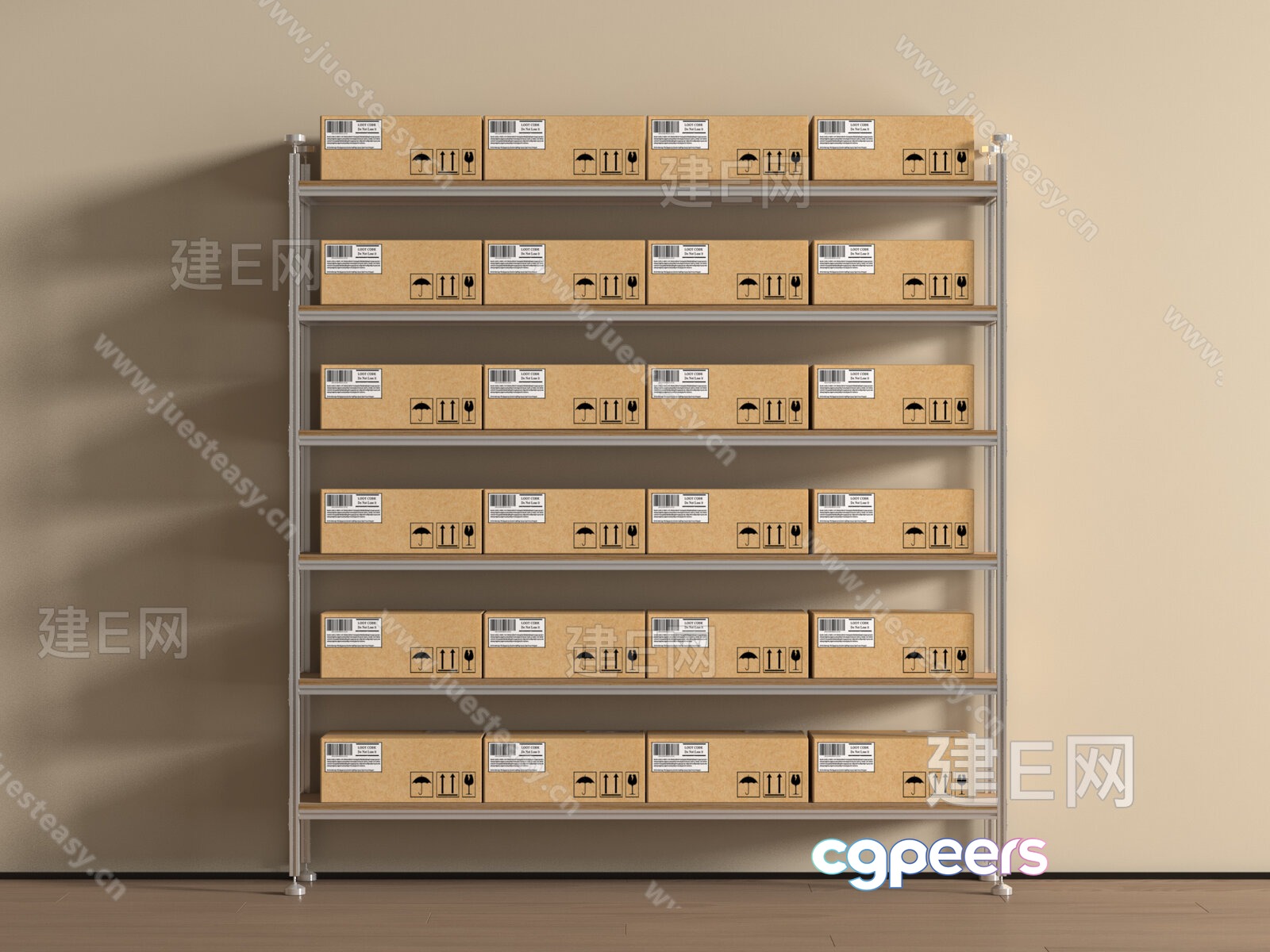 A Shelving Unit Made Of Metal 3D Model - 23156 - VRAY Render A Shelving Unit Made Of Metal 3D Model - 23156 - VRAY Render