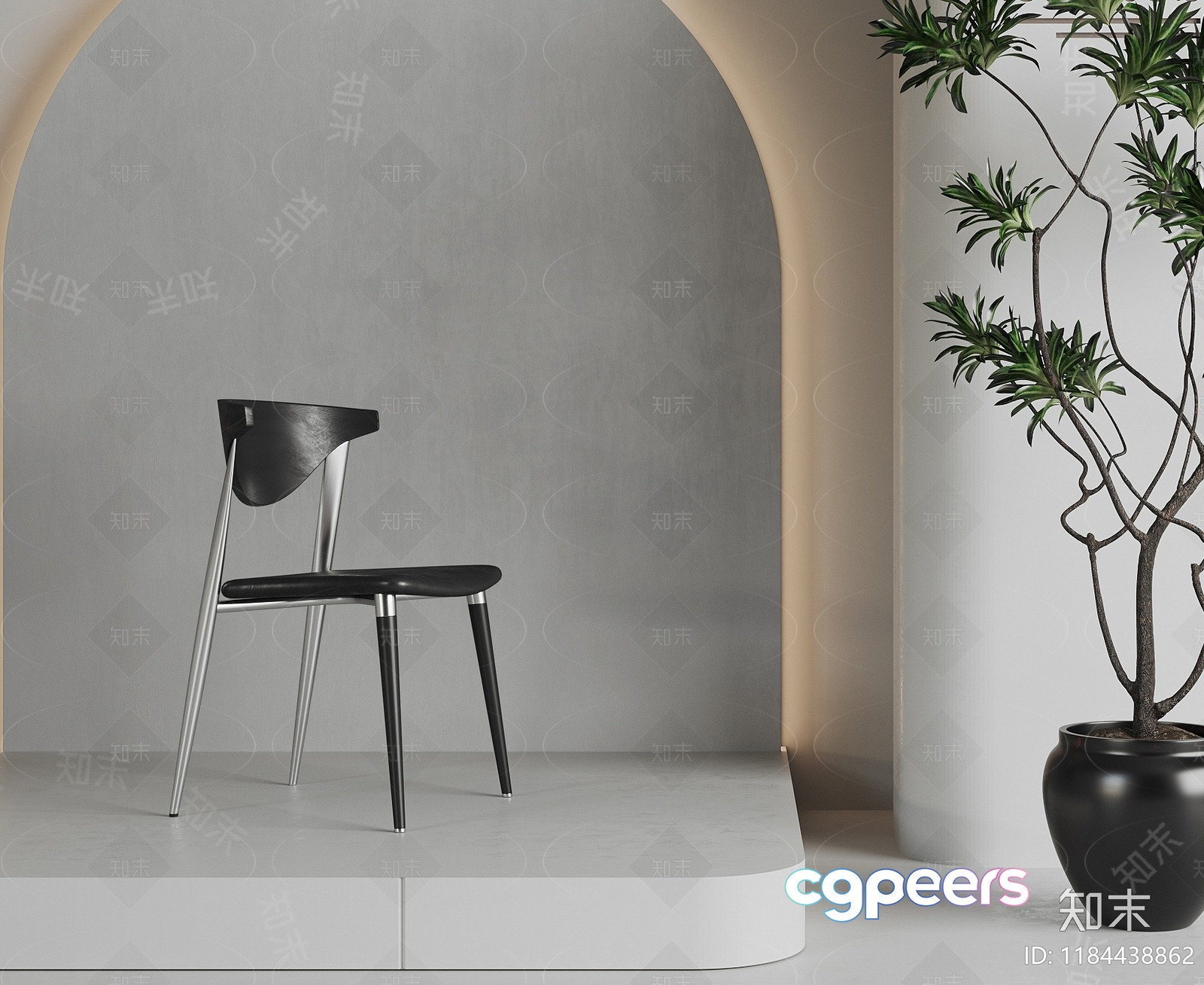 Modern Minimalist Chair 3D Model - 14092 - VRAY Render