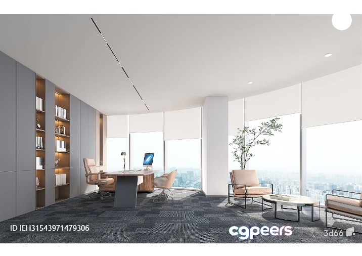 Modern Office Space 3D Model - 8832 - VRAY Render