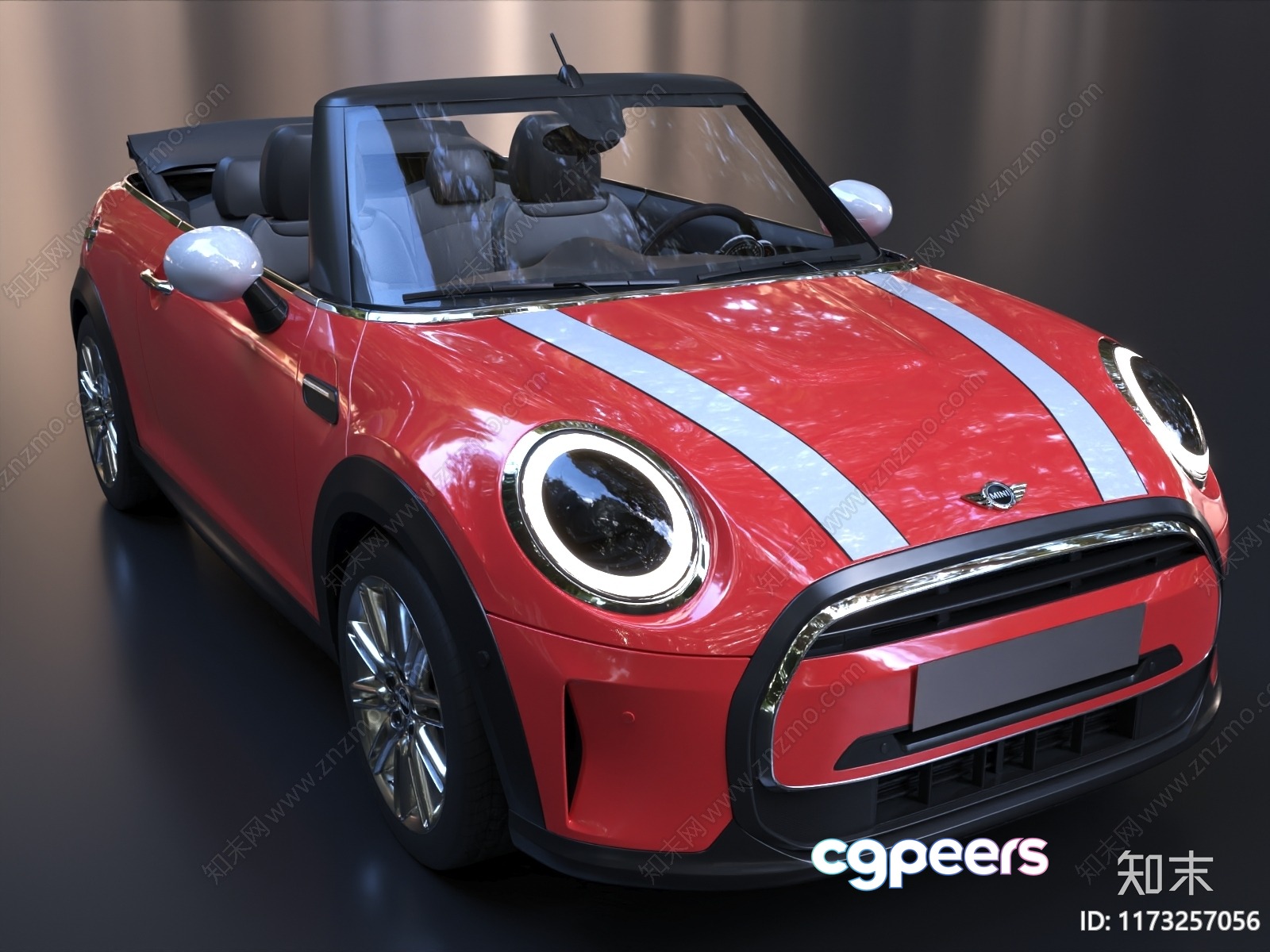 Red Convertible Car 3D Model - 12470 - VRAY Render
