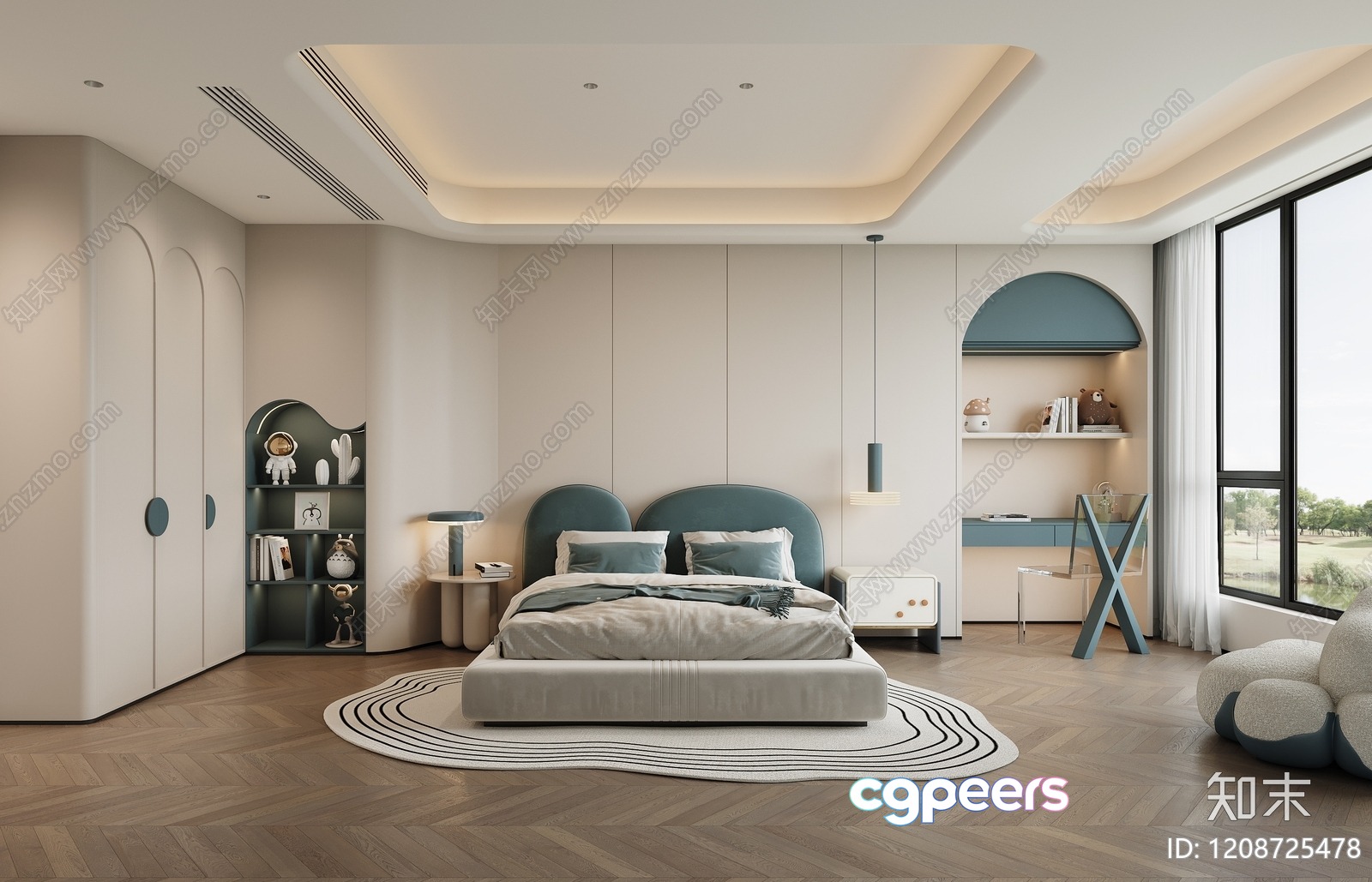 Cozy Modern Bedroom 3D Model - 3267 - VRAY Render