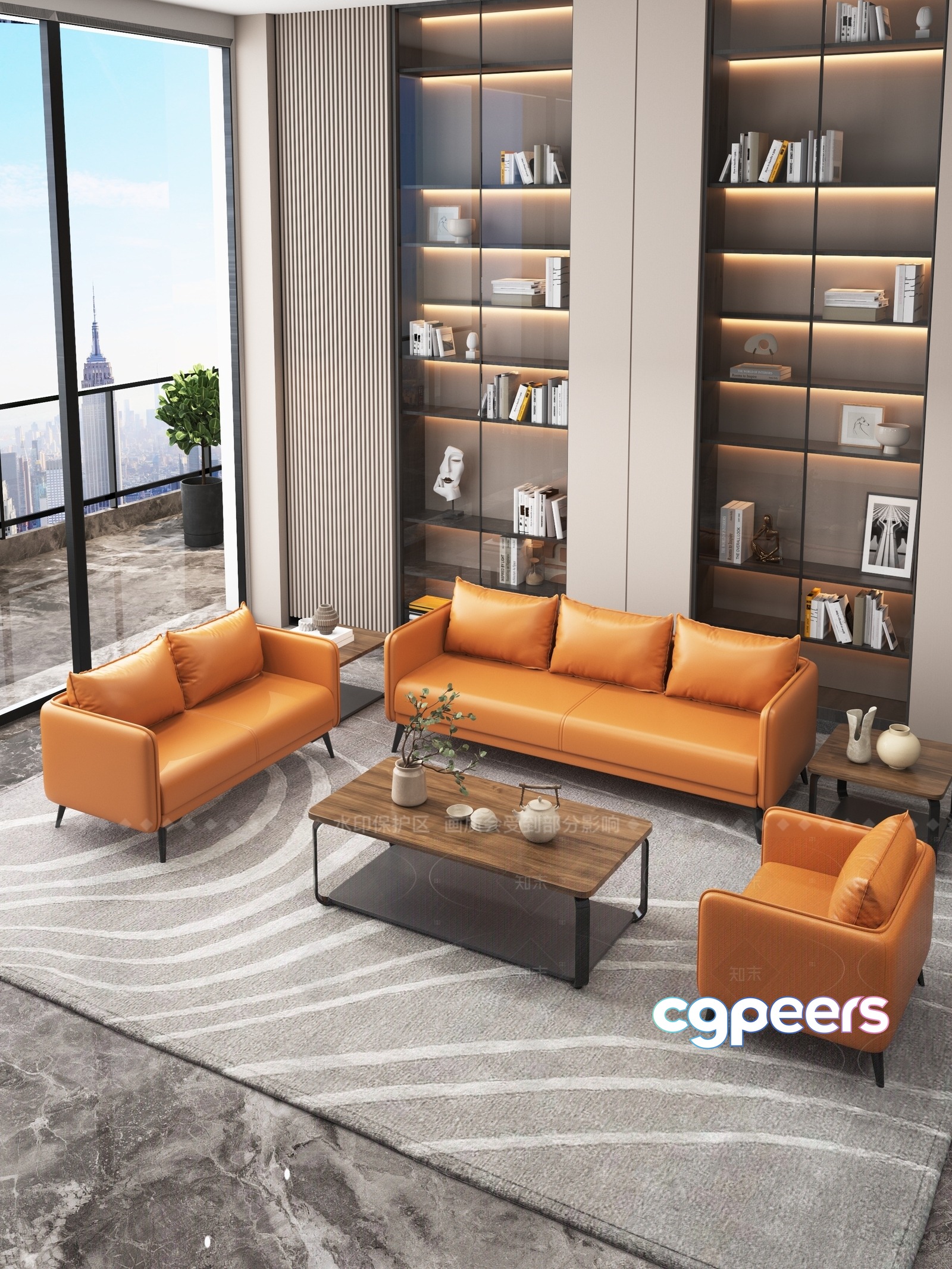 Modern Living Room 3D Model - 14114 - VRAY Render