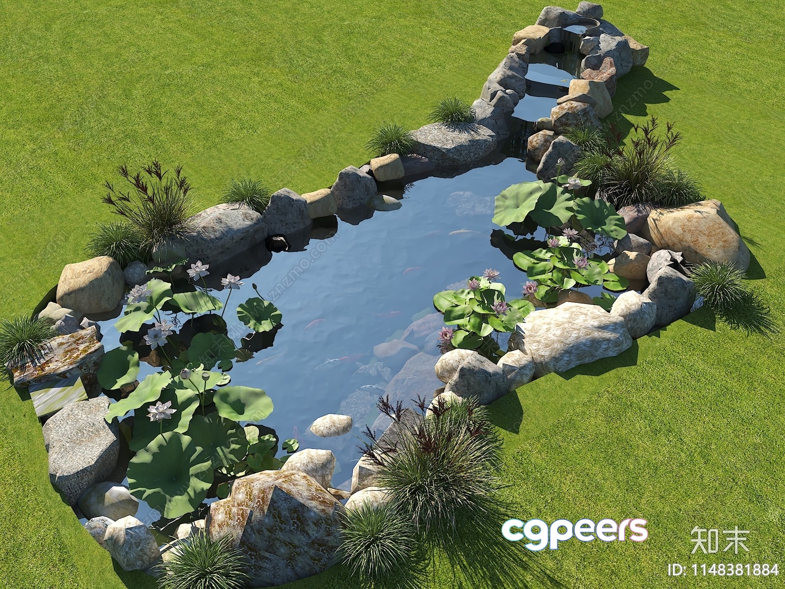A Small Pond 3D Model - 8857 - VRAY Render A Small Pond 3D Model - 8857 - VRAY Render