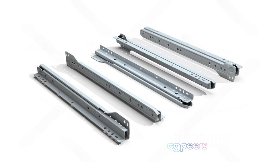 Metal Drawer Slides 3D Model - 1767 - VRAY Render Metal Drawer Slides 3D Model - 1767 - VRAY Render