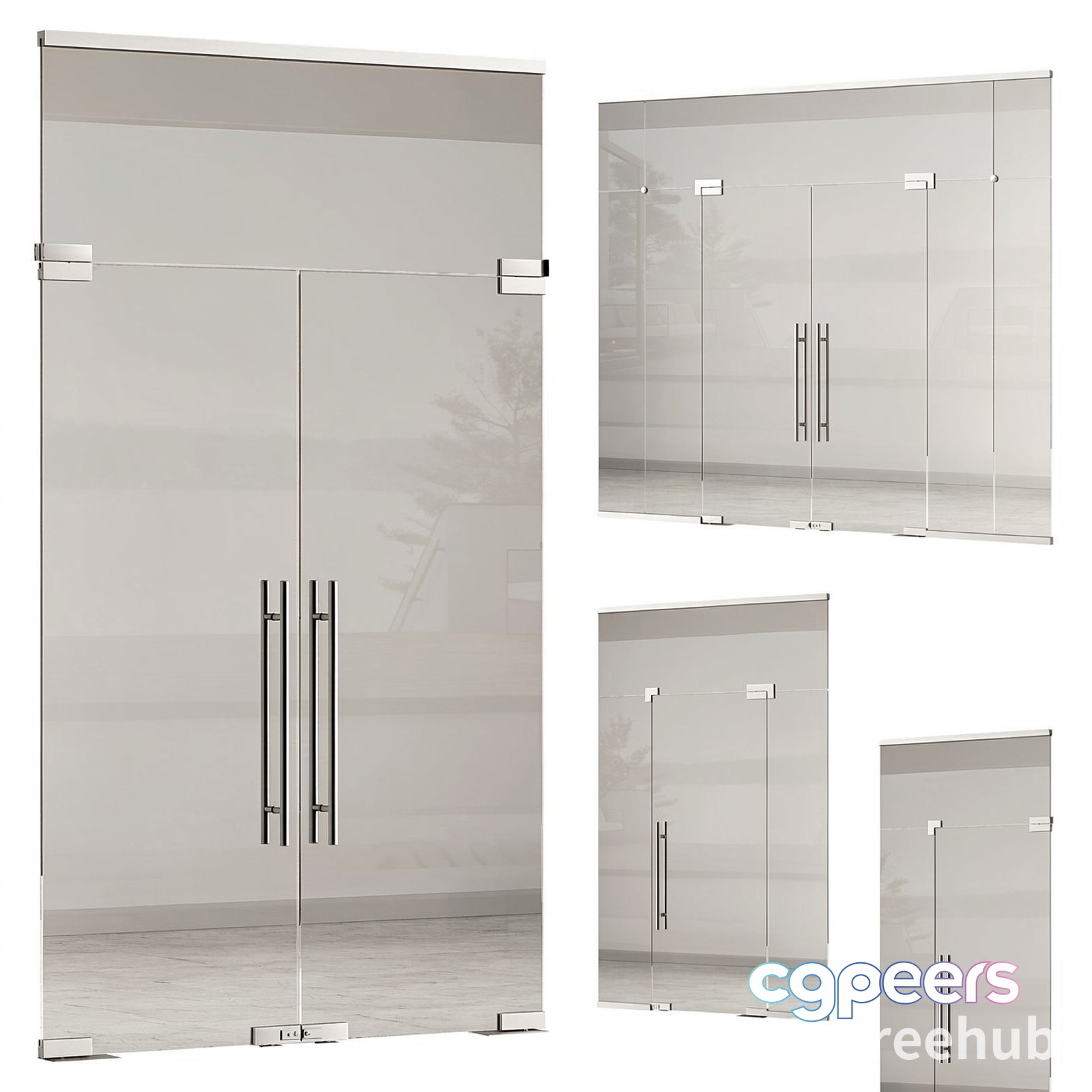 A Modern Glass Door 3D Model - 9276 - VRAY Render A Modern Glass Door 3D Model - 9276 - VRAY Render