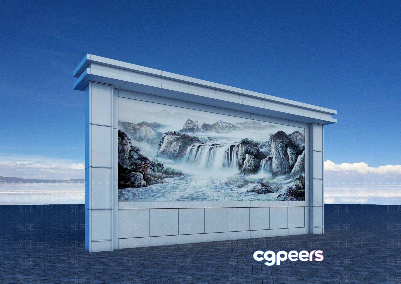 Modern Tile Wall 3D Model - 4115 - VRAY Render Modern Tile Wall 3D Model - 4115 - VRAY Render
