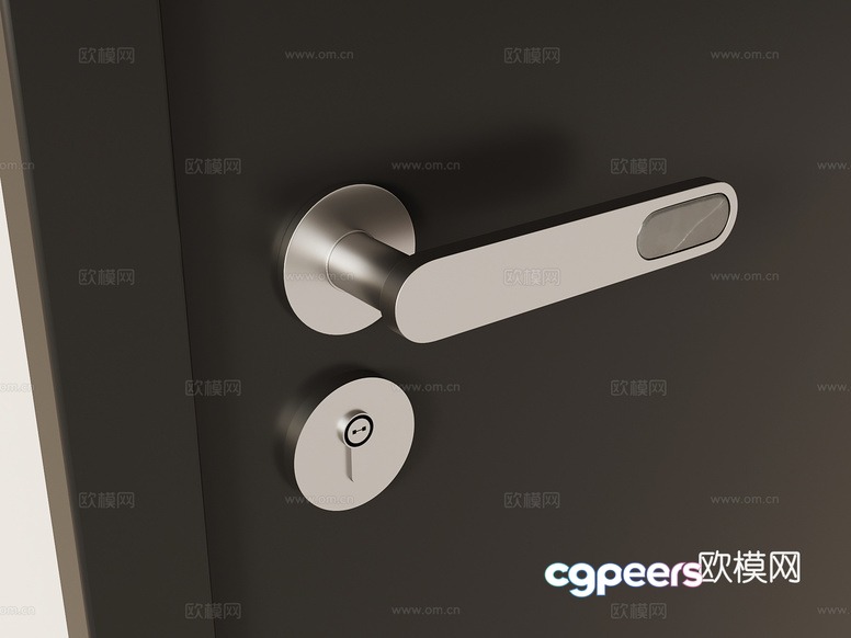 Modern Silver Door Handle 3D Model - 17917 - VRAY Render