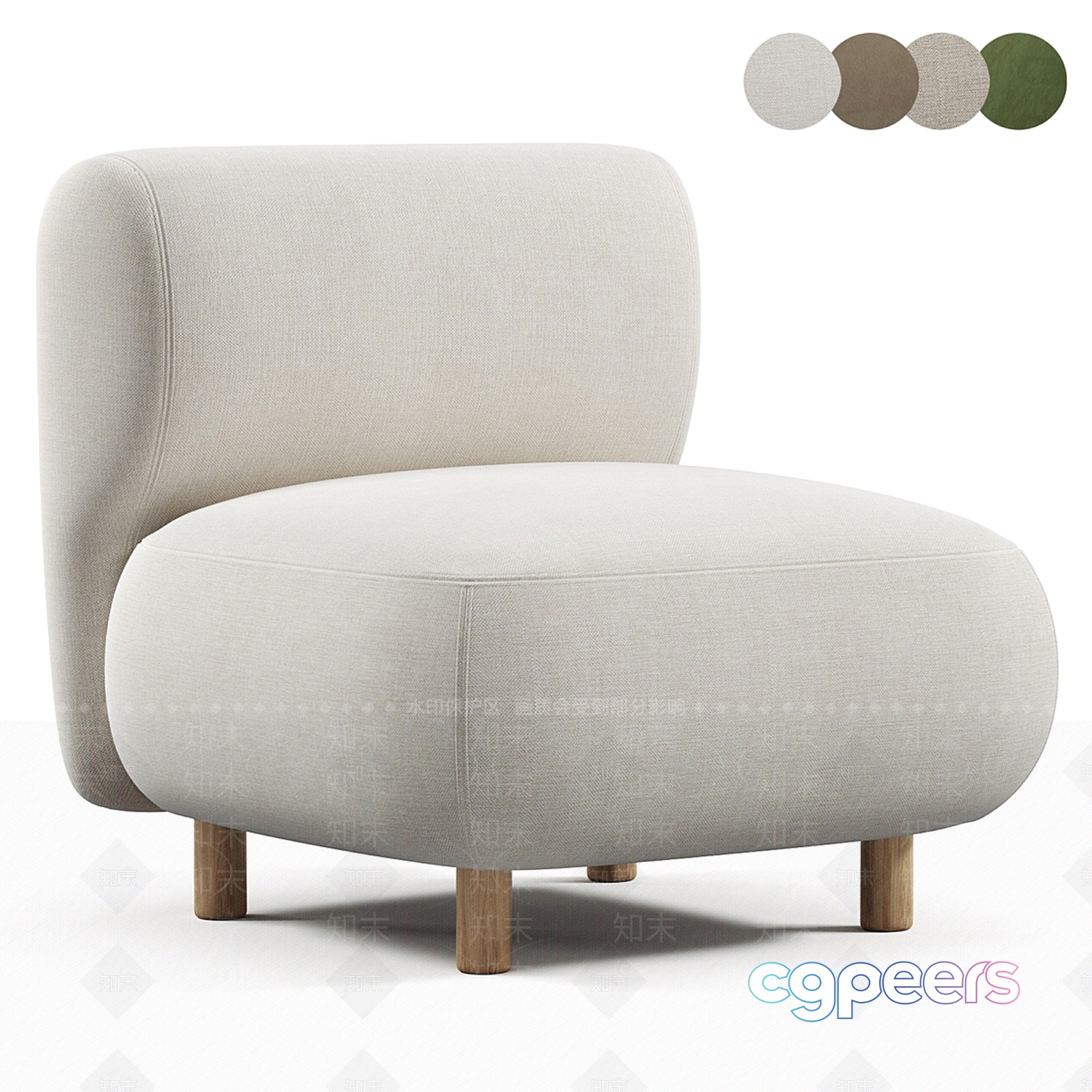 Cozy Armchair 3D Model - 131 - VRAY Render