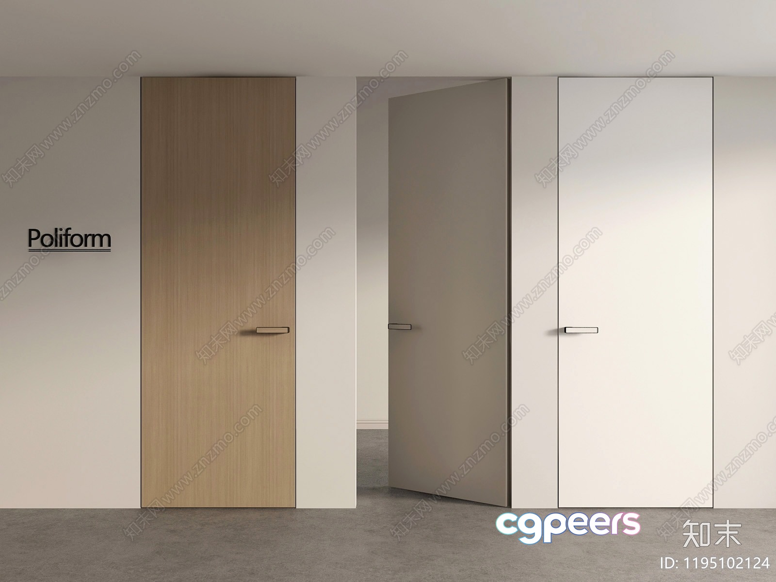 A White Door 3D Model - 23619 - VRAY Render