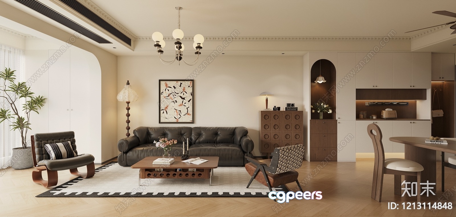 Cozy Living Room 3D Model - 16637 - VRAY Render