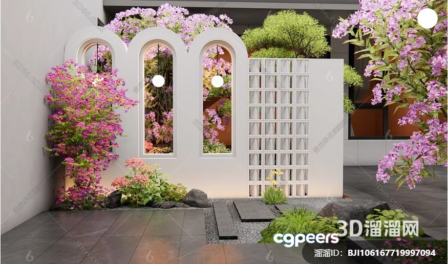 Modern Garden Design 3D Model - 238 - VRAY Render
