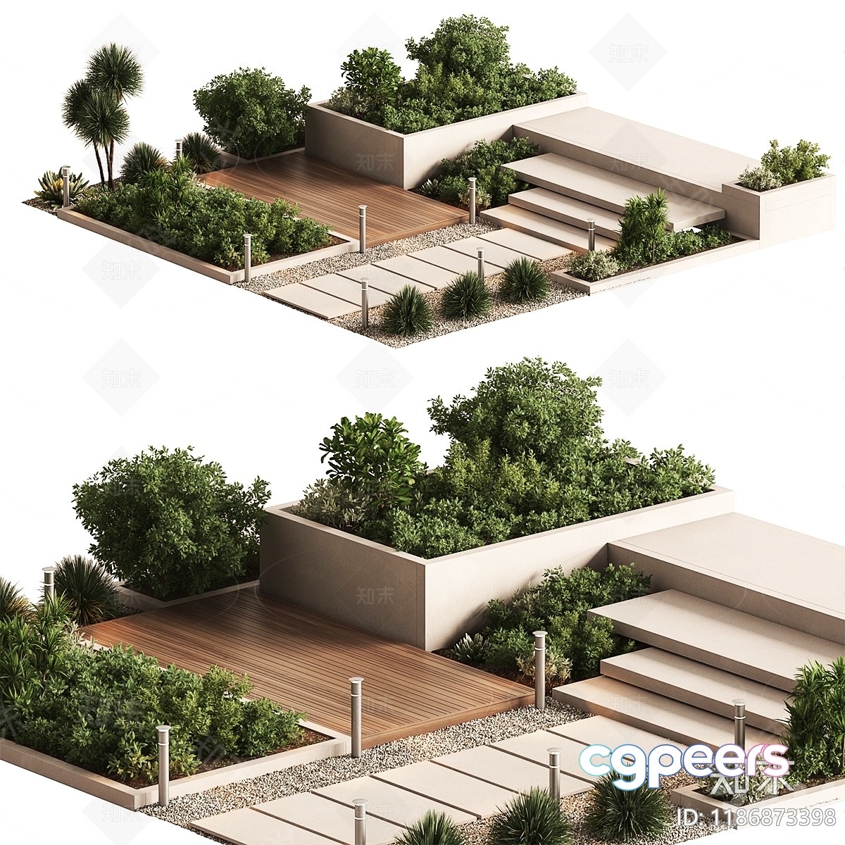 Modern Minimalist Garden 3D Model - 9841 - VRAY Render