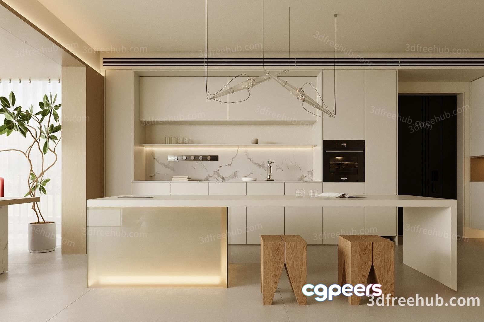 Modern Kitchen 3D Model - 20863 - VRAY Render