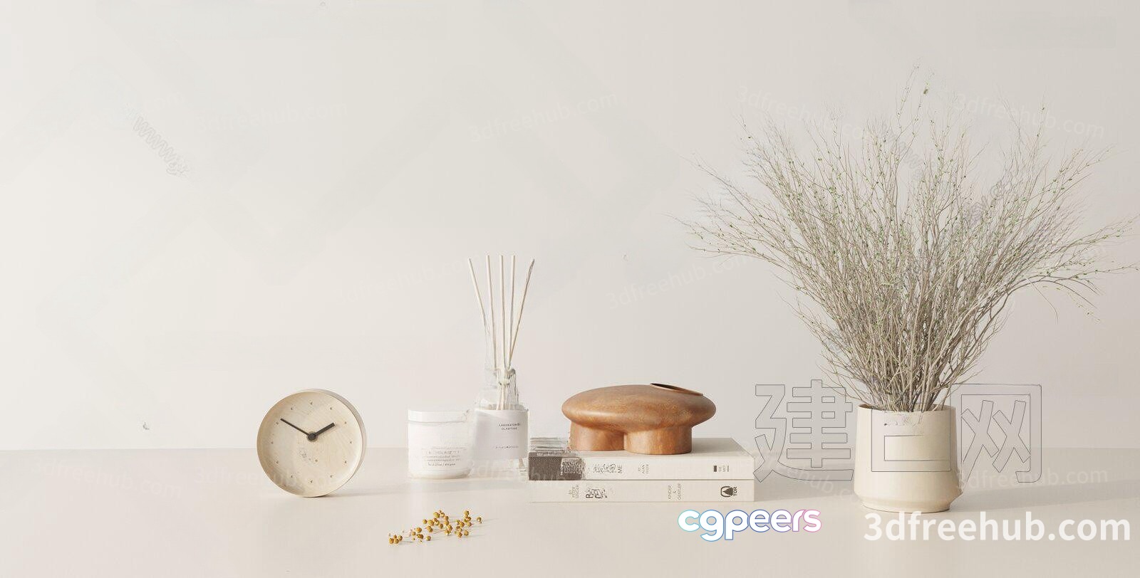 Minimalist Decorative Items 3D Model - 20834 - VRAY Render