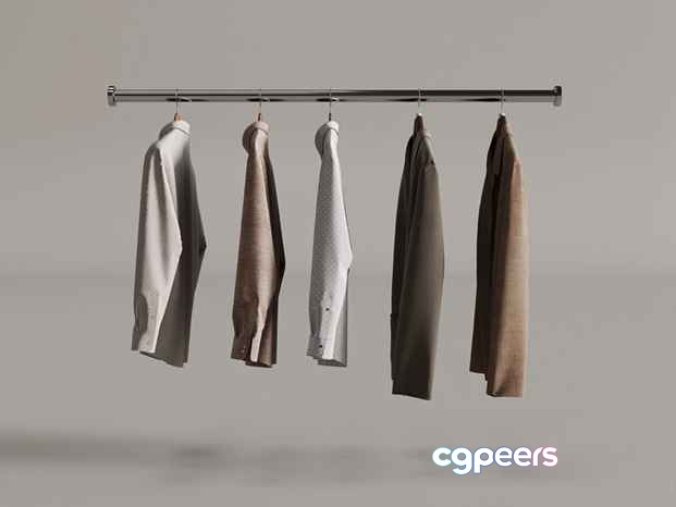 A Row Of Shirts 3D Model - 10069 - VRAY Render A Row Of Shirts 3D Model - 10069 - VRAY Render