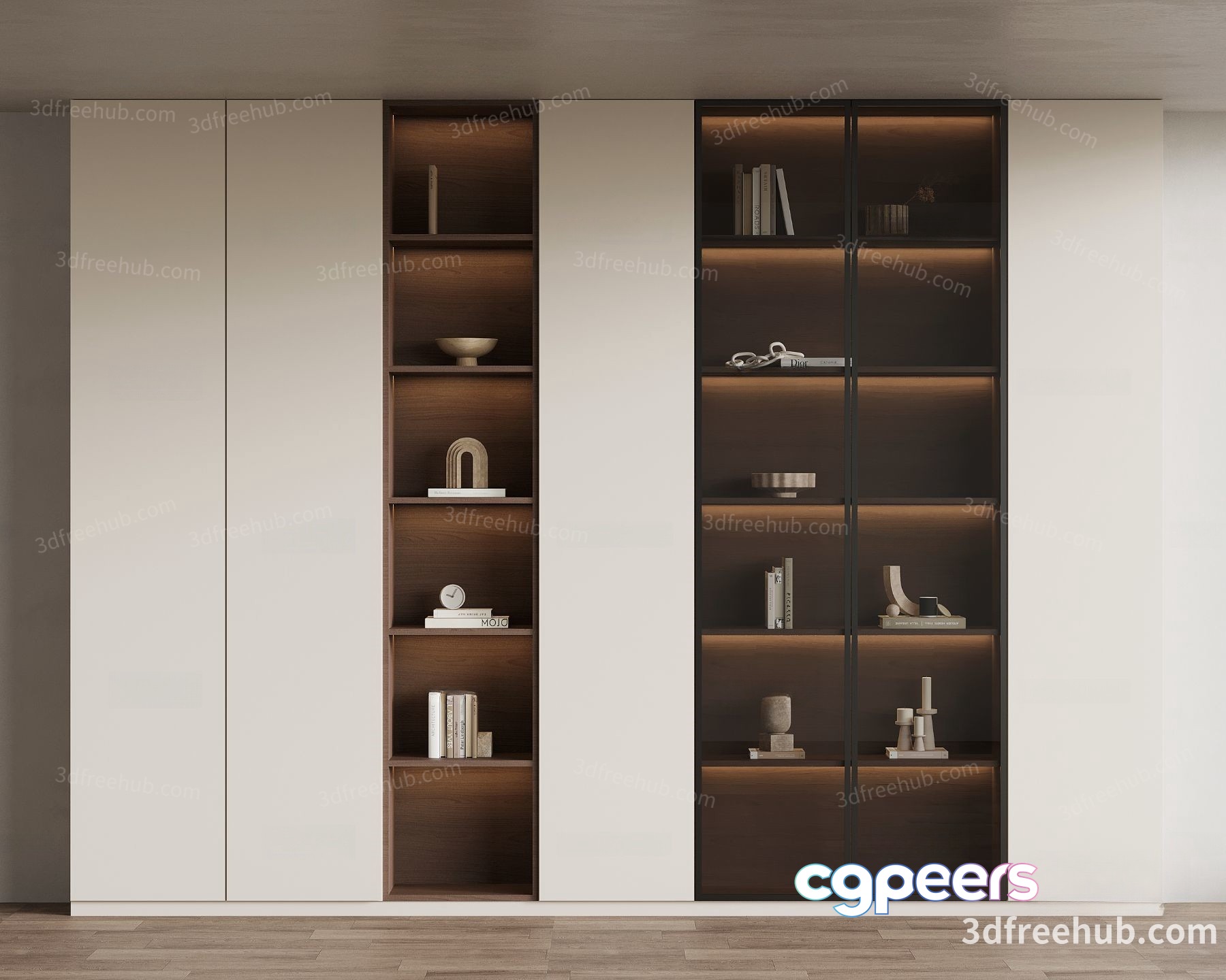 Modern Shelving Unit 3D Model - 19956 - VRAY Render Modern Shelving Unit 3D Model - 19956 - VRAY Render