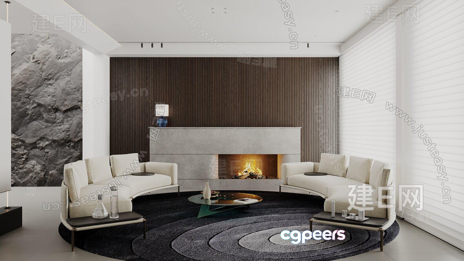 Modern Living Room 3D Model - 1272 - VRAY Render Modern Living Room 3D Model - 1272 - VRAY Render
