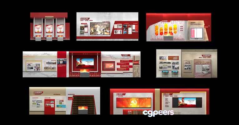 Modern Display Walls 3D Model - 17610 - VRAY Render
