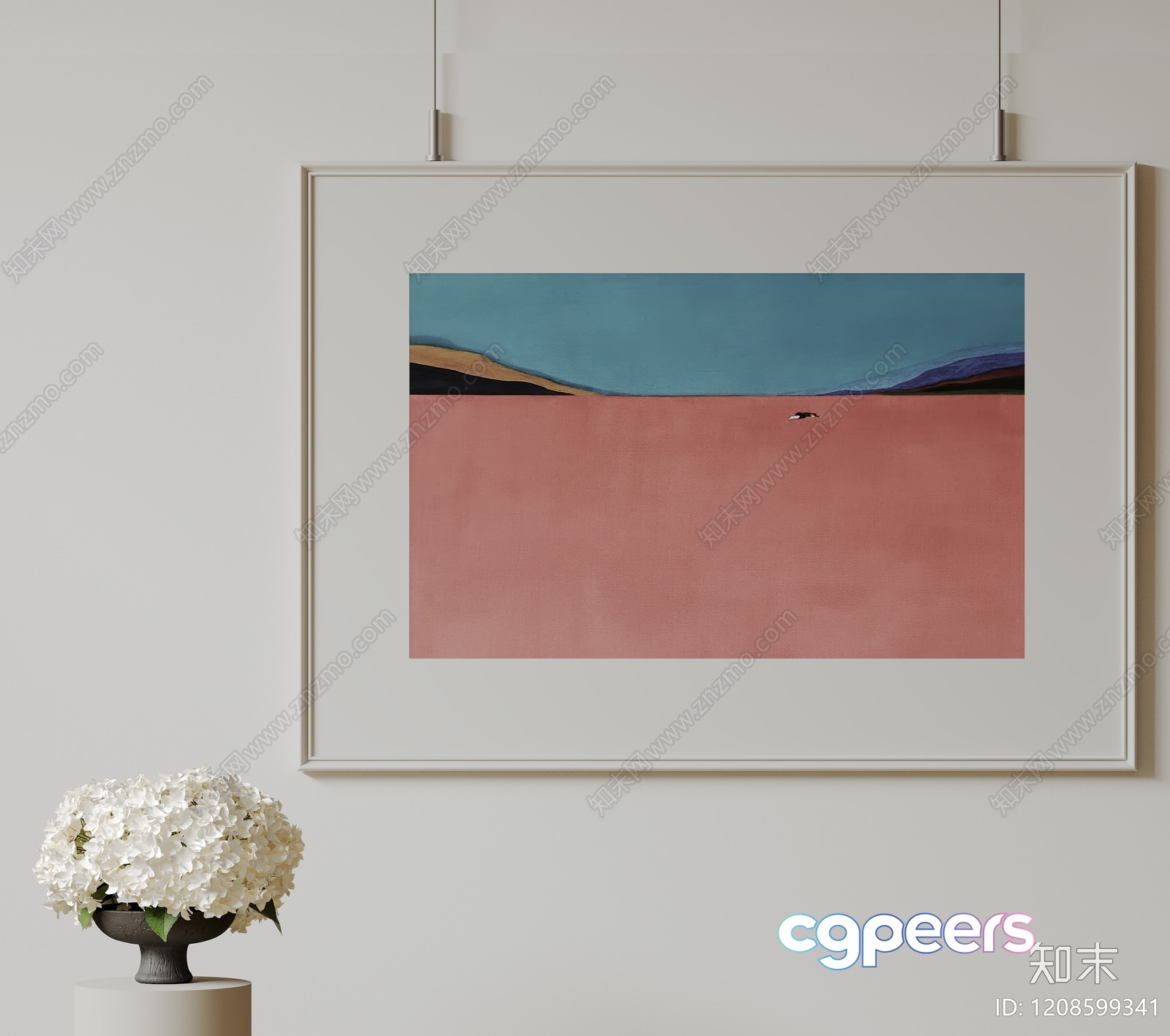 A Framed Painting Of A Desert Landscape 3D Model - 1785 - VRAY Render A Framed Painting Of A Desert Landscape 3D Model - 1785 - VRAY Render