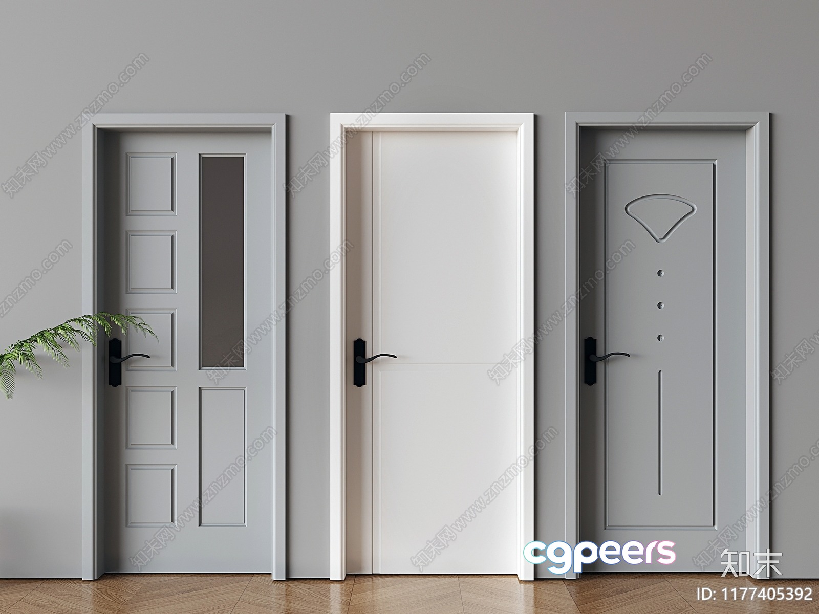 Modern Interior Doors 3D Model - 19077 - VRAY Render Modern Interior Doors 3D Model - 19077 - VRAY Render