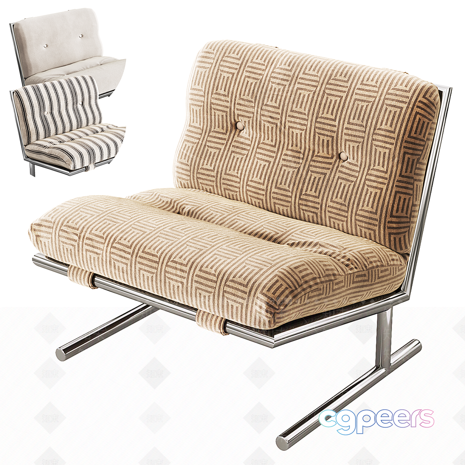 Modern Loveseat 3D Model - 7343 - VRAY Render
