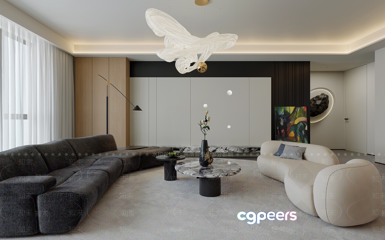 Modern Living Room 3D Model - 17286 - VRAY Render Modern Living Room 3D Model - 17286 - VRAY Render