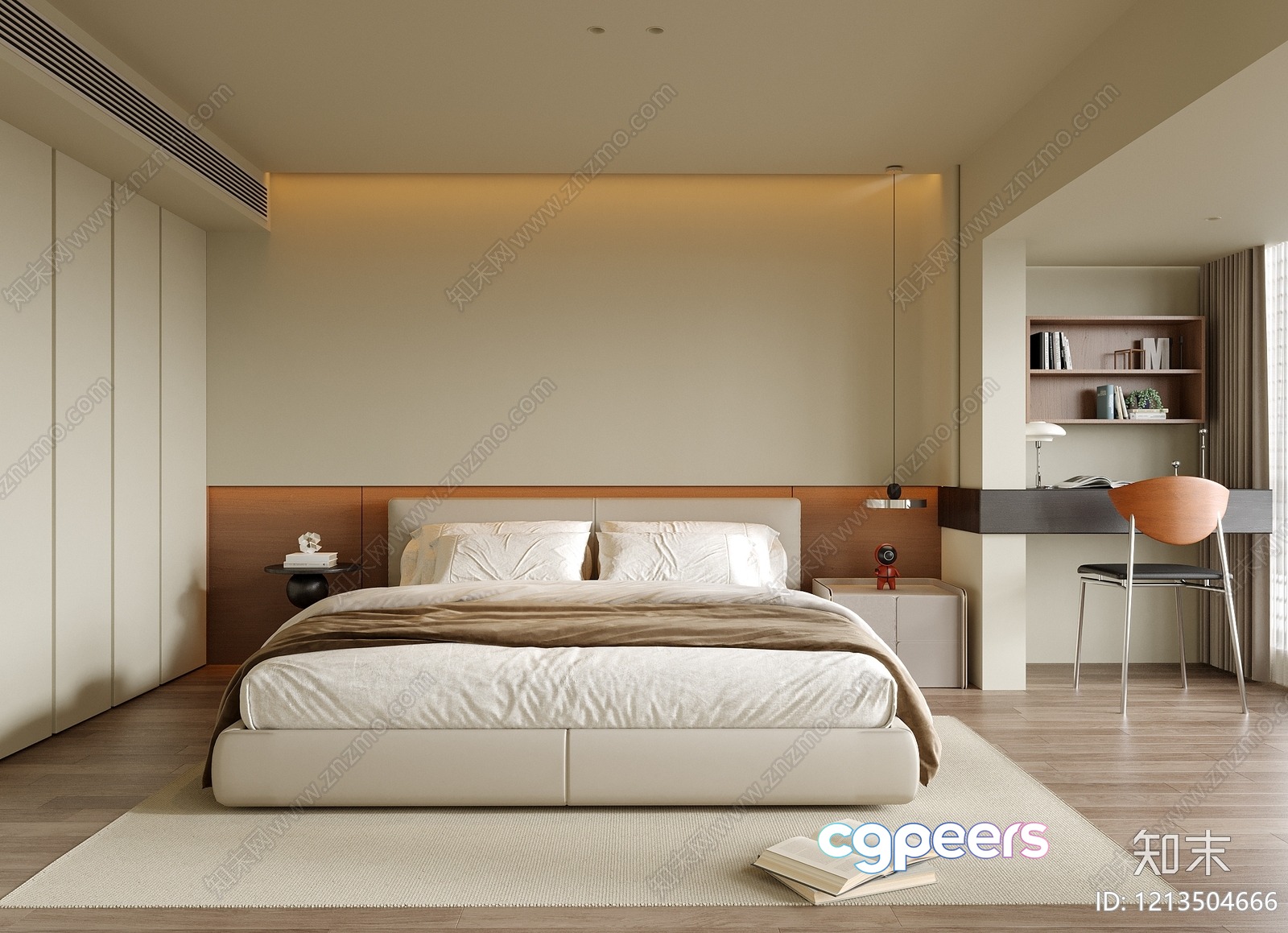 Cozy Modern Bedroom 3D Model - 3926 - VRAY Render