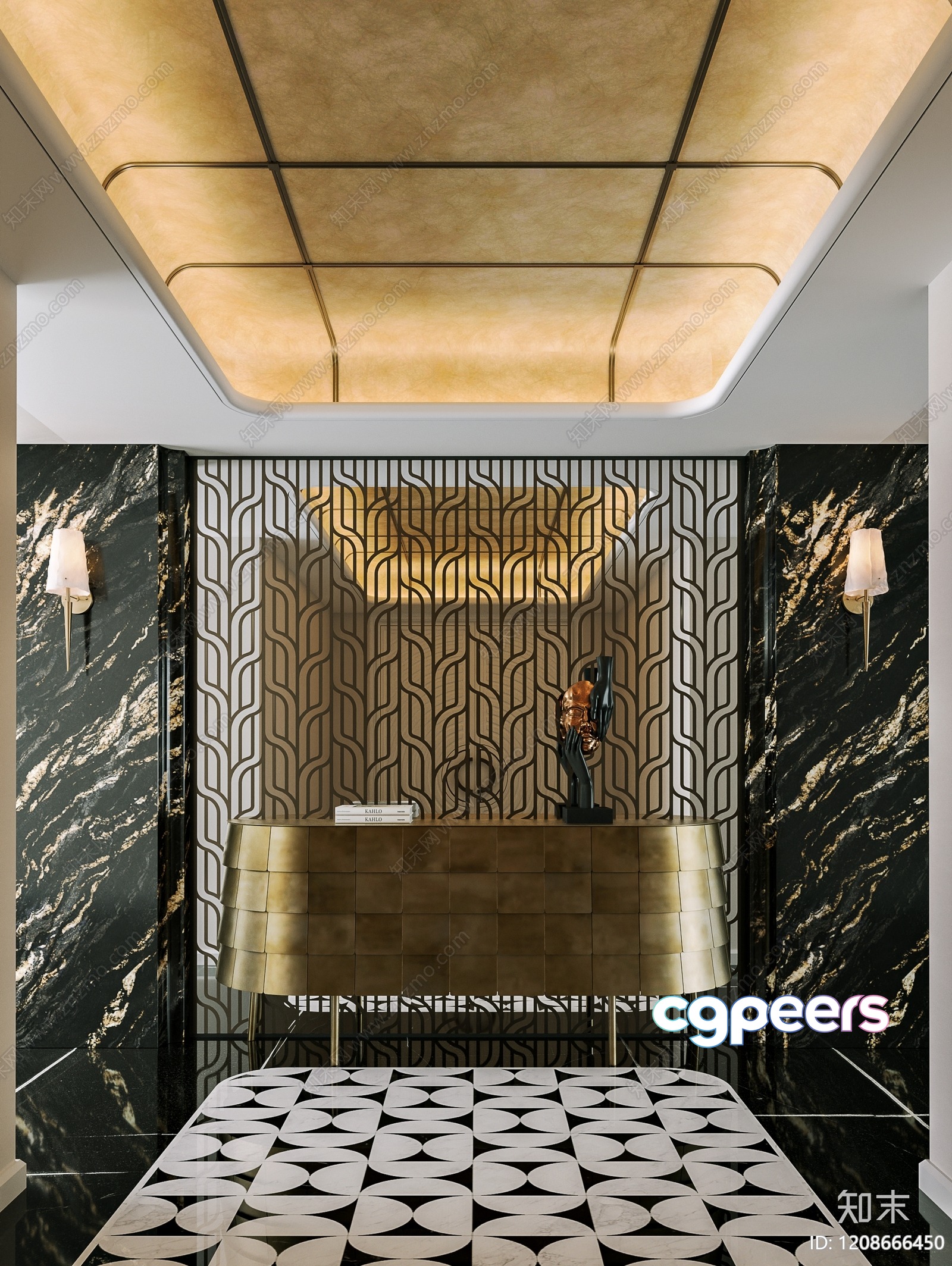 Art Deco-Inspired Room 3D Model - 17456 - VRAY Render Art Deco-Inspired Room 3D Model - 17456 - VRAY Render