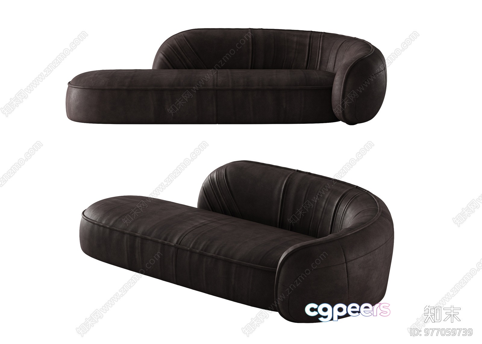 Modern Leather Sofa 3D Model - 14510 - VRAY Render