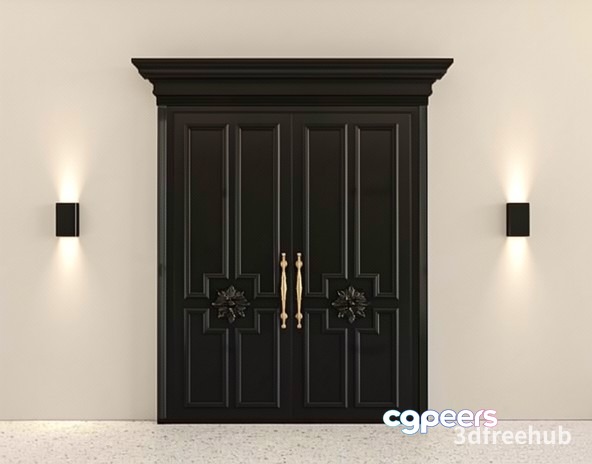 Black Door 3D Model - 21229 - VRAY Render Black Door 3D Model - 21229 - VRAY Render