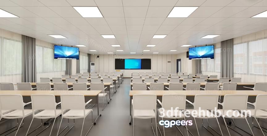 A Large Empty Classroom 3D Model - 23507 - VRAY Render A Large Empty Classroom 3D Model - 23507 - VRAY Render