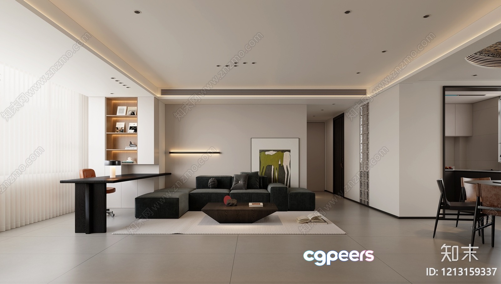 Modern Living Room 3D Model - 20770 - VRAY Render