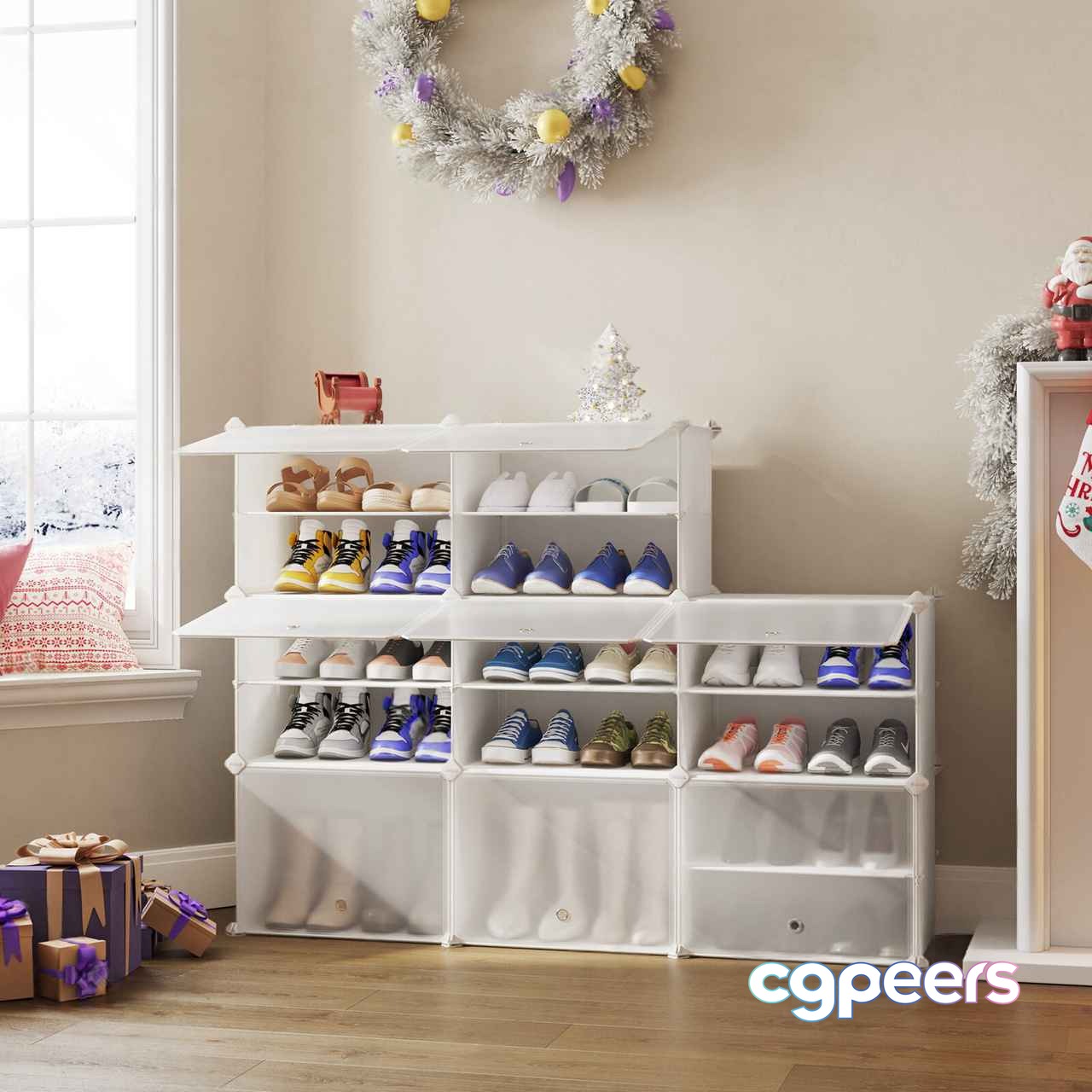 White Shoe Rack 3D Model - 13183 - CORONA Render