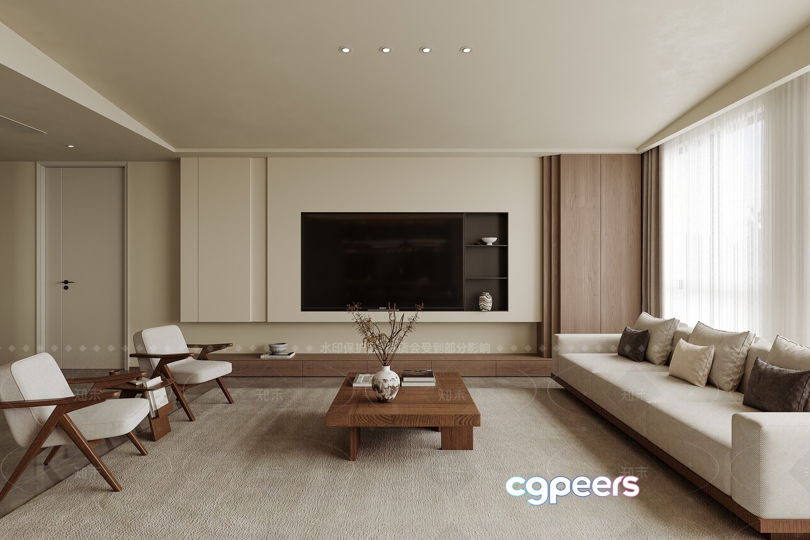 Modern Living Room 3D Model - 20053 - VRAY Render Modern Living Room 3D Model - 20053 - VRAY Render