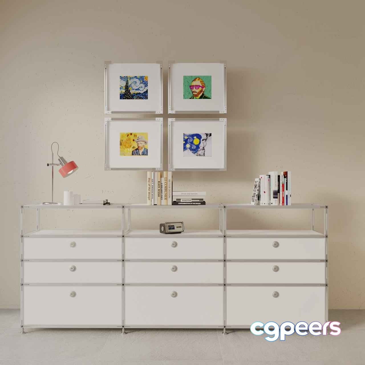 Modern White Dresser 3D Model - 6529 - VRAY Render Modern White Dresser 3D Model - 6529 - VRAY Render
