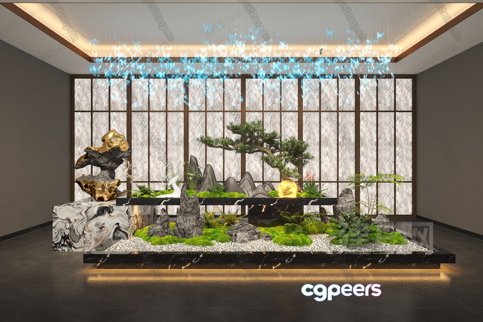 Modern Zen Garden 3D Model - 8121 - VRAY Render Modern Zen Garden 3D Model - 8121 - VRAY Render