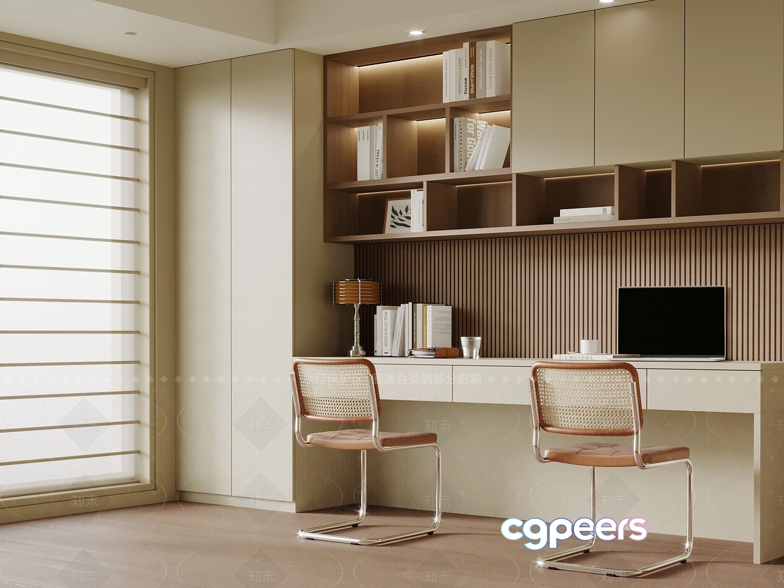 Modern Home Office 3D Model - 15770 - VRAY Render