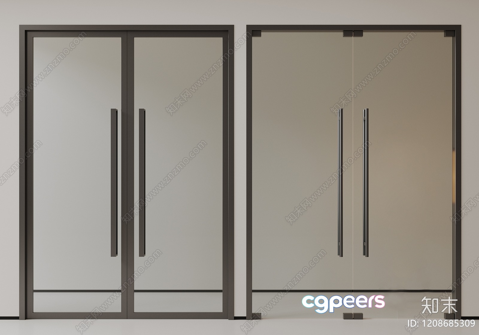 Modern Glass Doors 3D Model - 8948 - CORONA Render