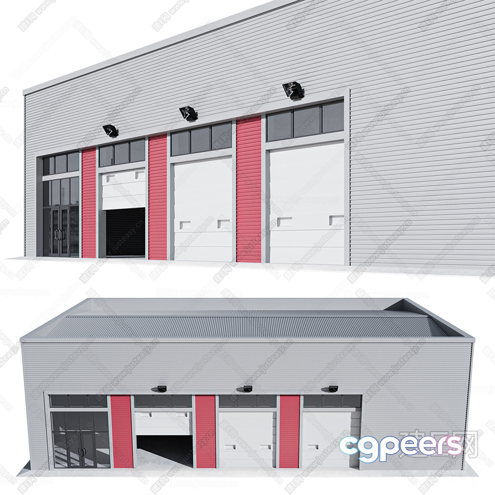 A Warehouse Building 3D Model - 5066 - VRAY Render