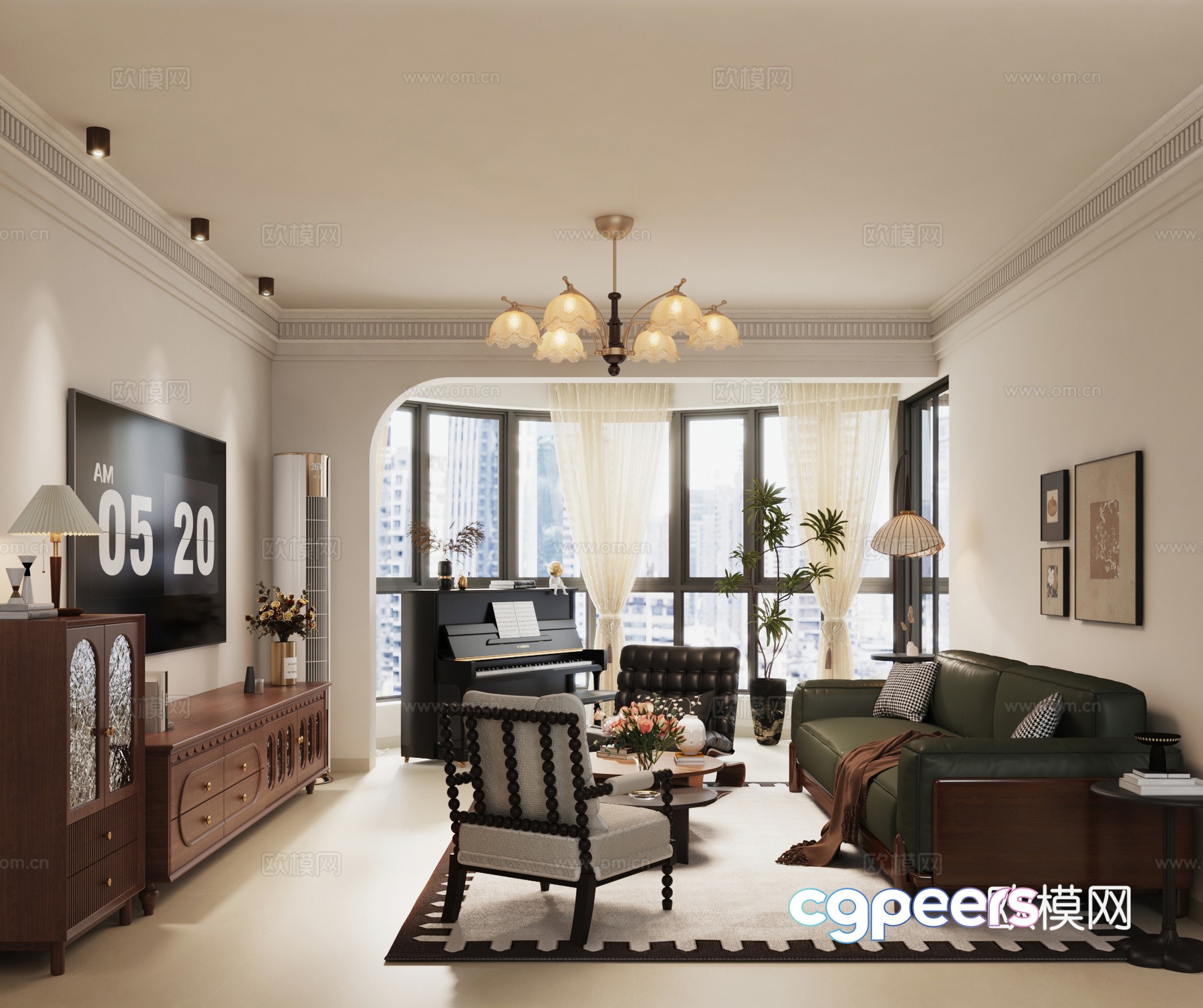 Modern Living Room 3D Model - 12157 - VRAY Render