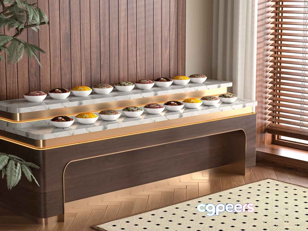 Modern Dining Table 3D Model - 8799 - VRAY Render
