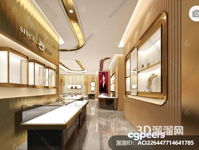 A Modern Jewelry Store 3D Model - 3609 - VRAY Render A Modern Jewelry Store 3D Model - 3609 - VRAY Render