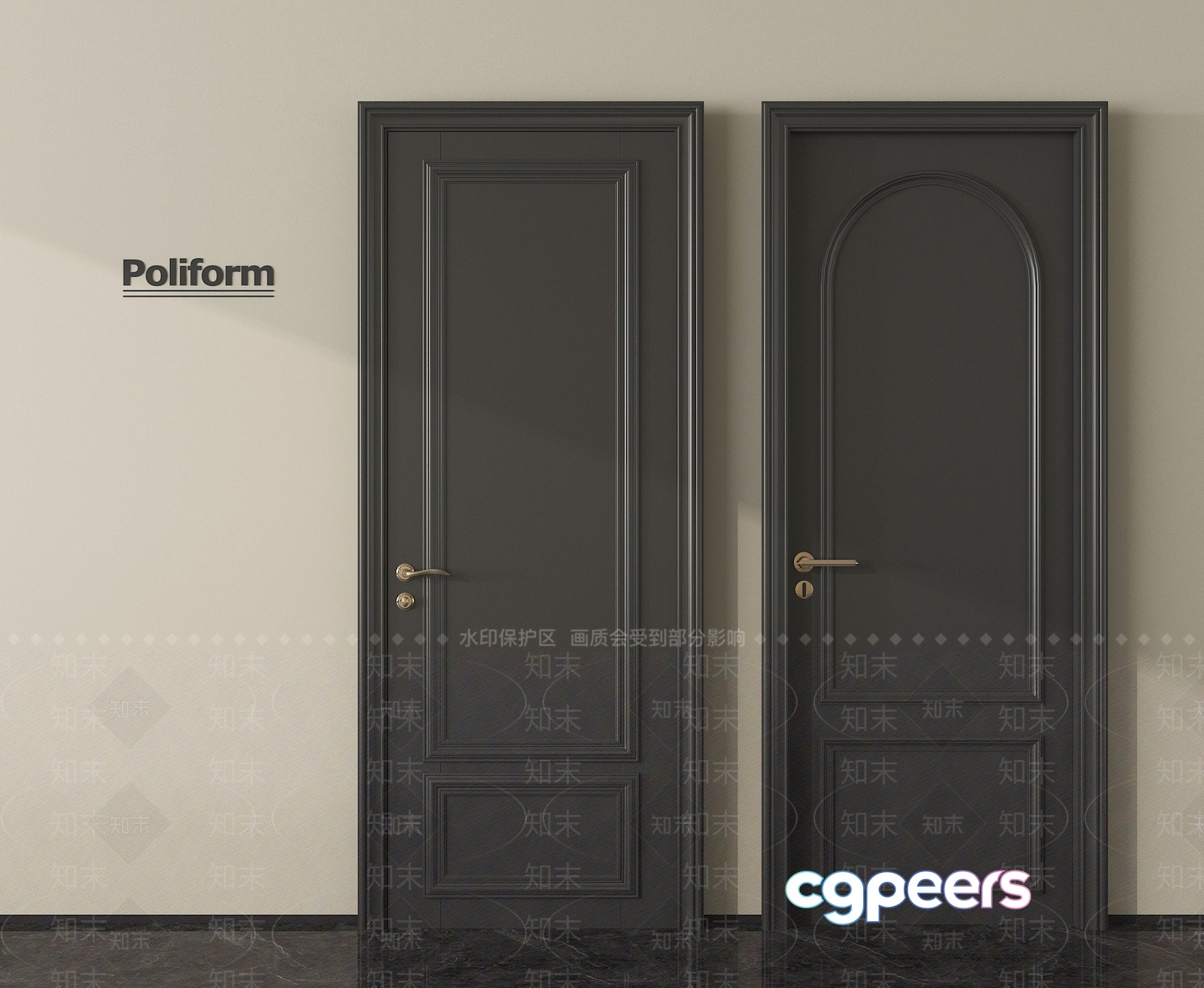 Two Doors 3D Model - 3528 - VRAY Render Two Doors 3D Model - 3528 - VRAY Render